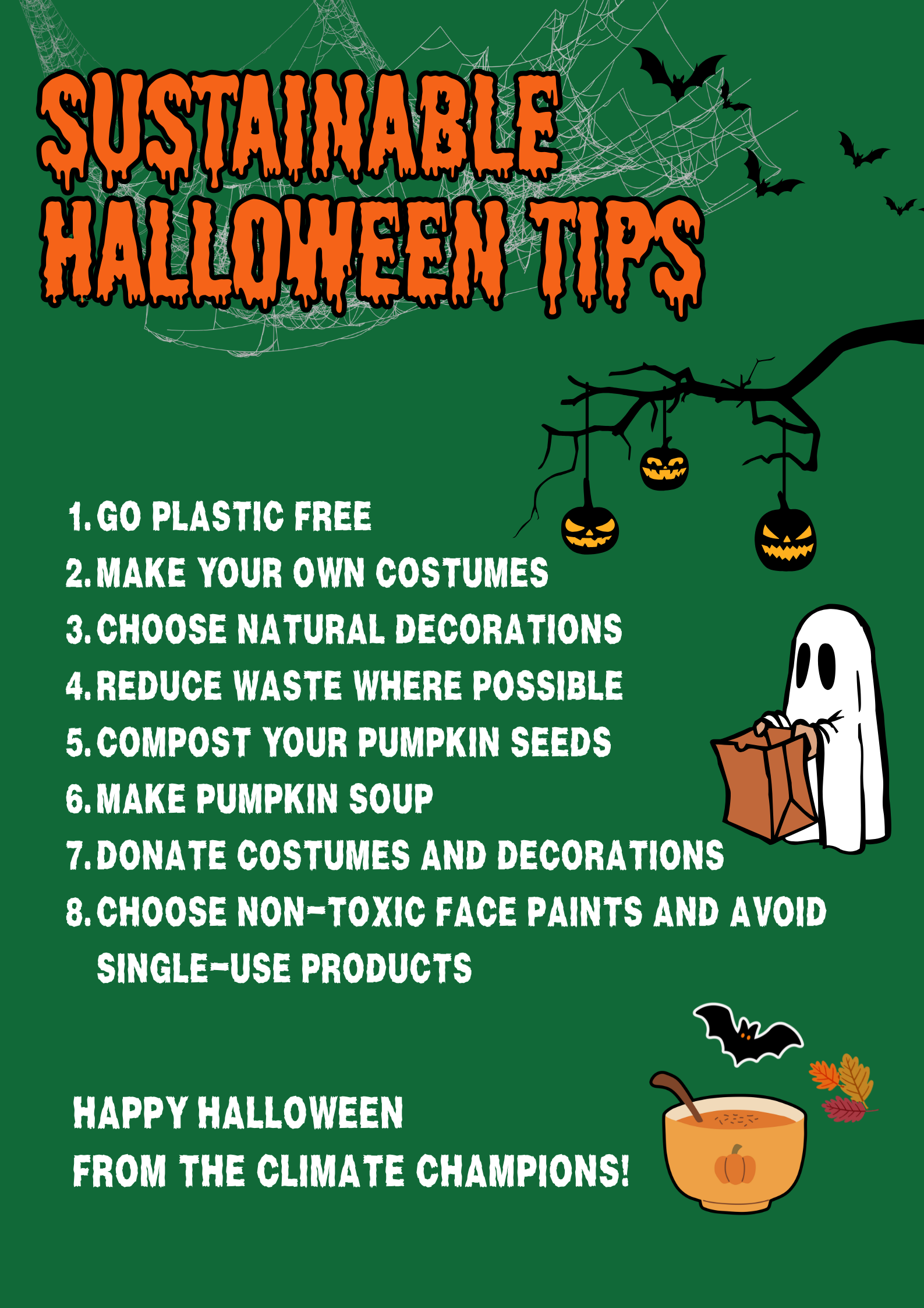 Climate Champions Poster (1) Eco Halloween tips poster full details in article