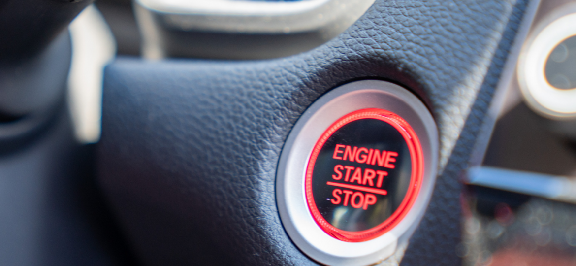 Car stop start engine button