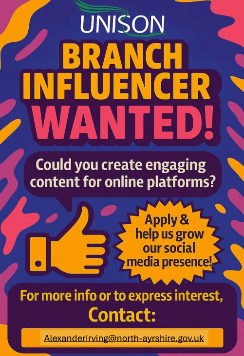 Unison Branch Influencer Wanted poster