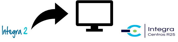 Integra 2 logo with arrow computer screen and new Integra logo