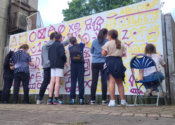 Mapping out the design for new community mural at Kilbirnie