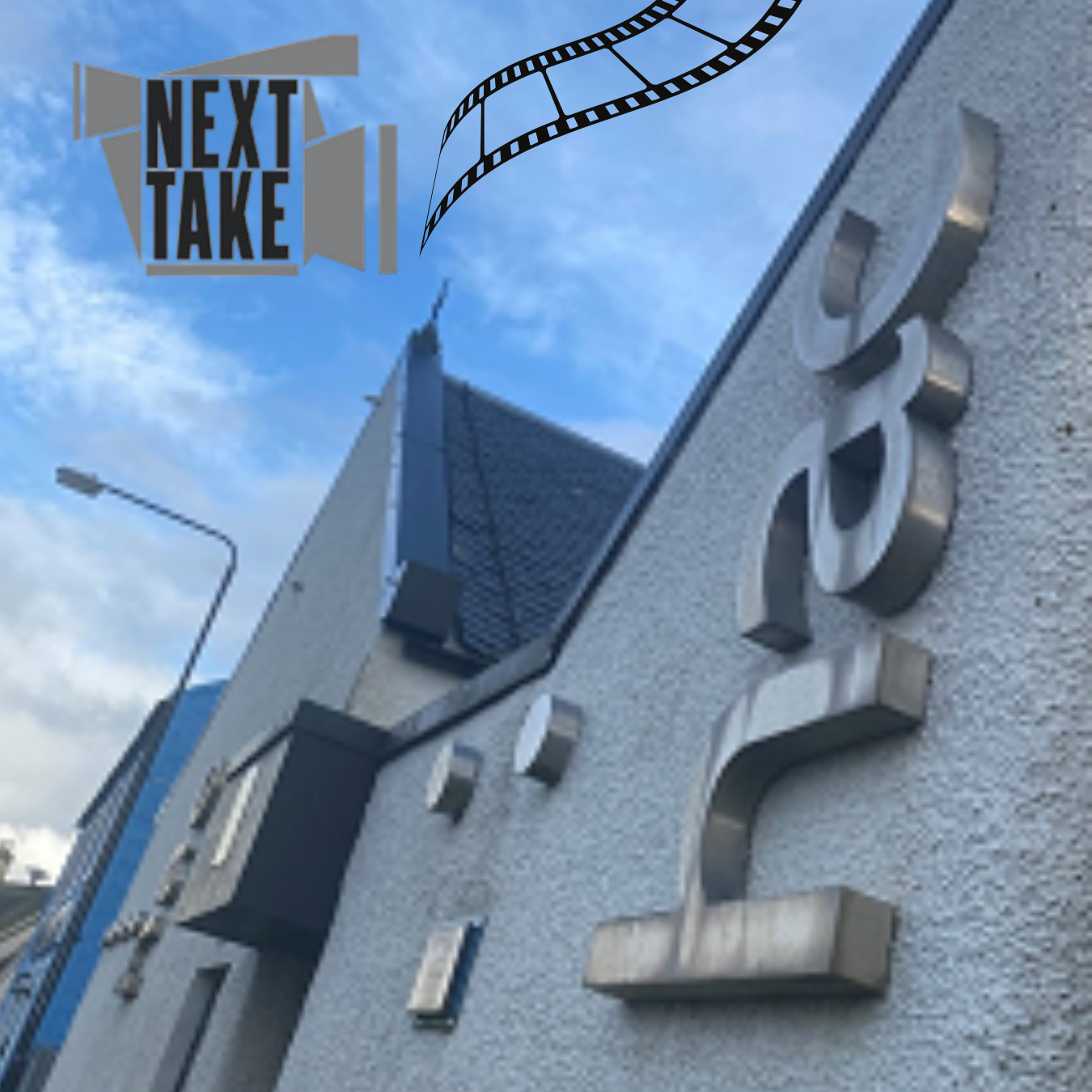 Harbour Arts Centre exterior with Next Take logo