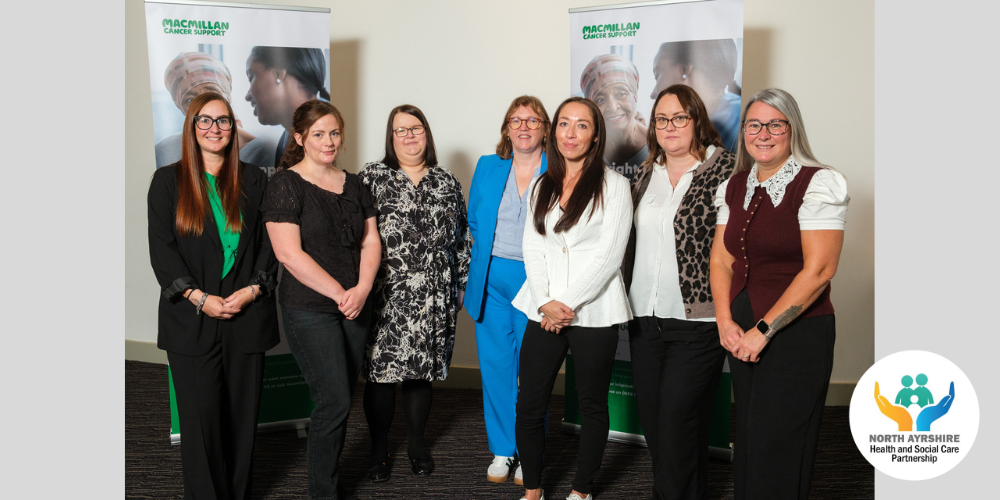 Cancer Support Service Group photo of NHS Ayrshire and Arran, Health and Social Care and Macmillan Cancer staff
