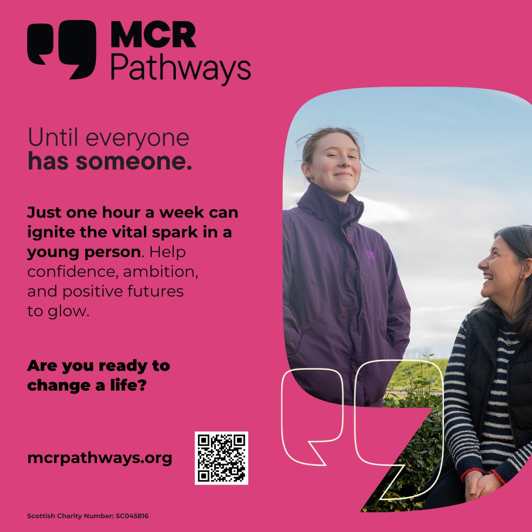 MCR Pathways Graphic MCR Pathways until someone has everyone graphic with young person and mentor - full details in article