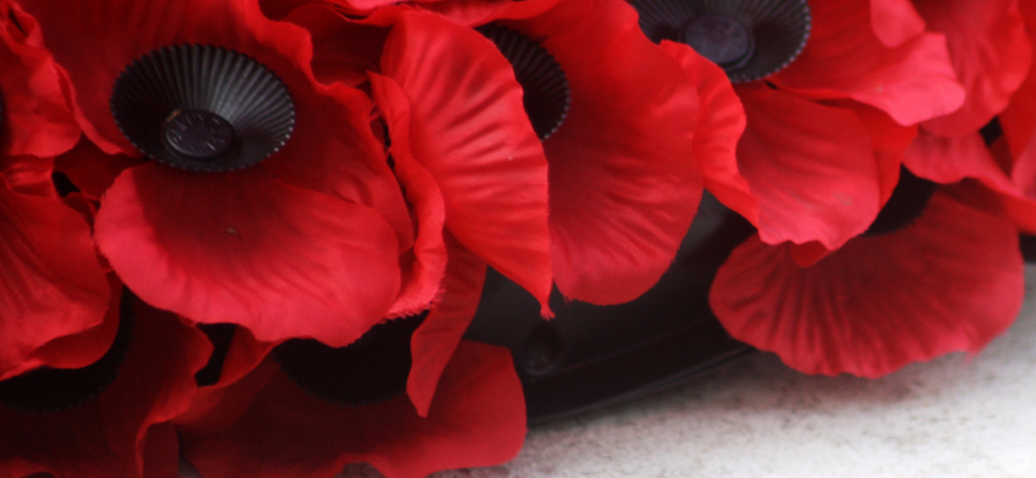 Red poppy remembrance wreath