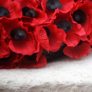 Red poppy remembrance wreath