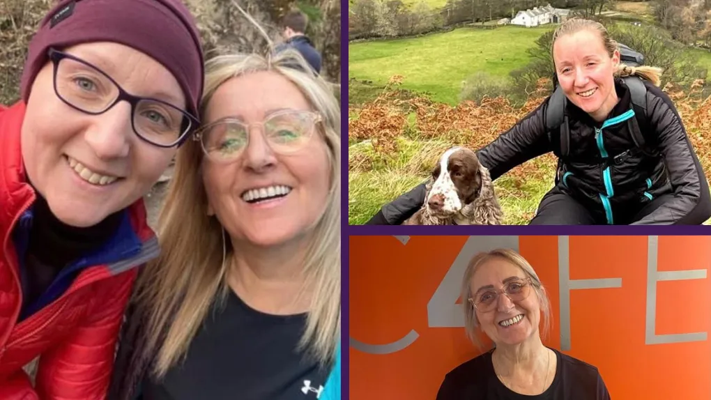 Photo collage of Sharan colleague from staff café and her daughter