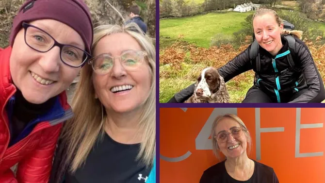 Photo collage of Sharan colleague from staff café and her daughter