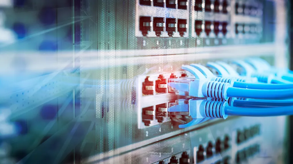 Cables going into the back of a computer system