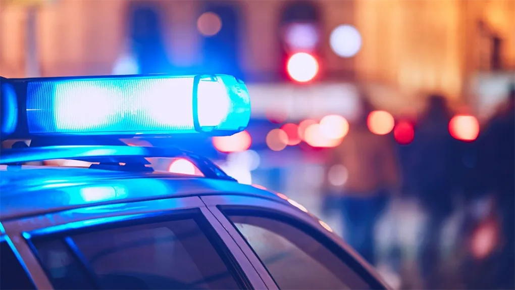 Police siren close up